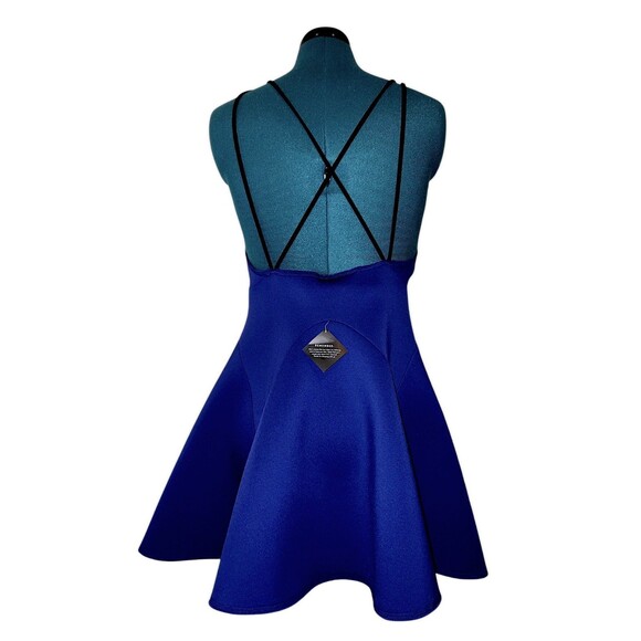Nasty Gal Scuba Revenge Dress Mini XLARGE Royal Blue Party Girl Fit Flare - Picture 7 of 7